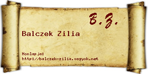 Balczek Zilia névjegykártya